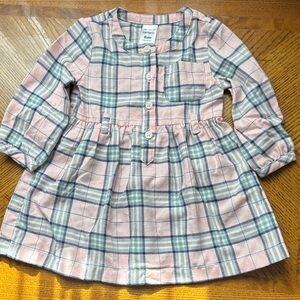 Carter’s Plaid Long Sleeve Baby Dress with Pocket. Size 6 months